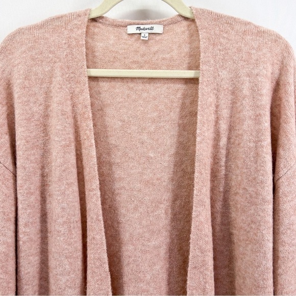 MADEWELL Edgewater Bubble-Sleeve Cardigan Sweater Pink Orange Colorblock Alpaca - Picture 5 of 10